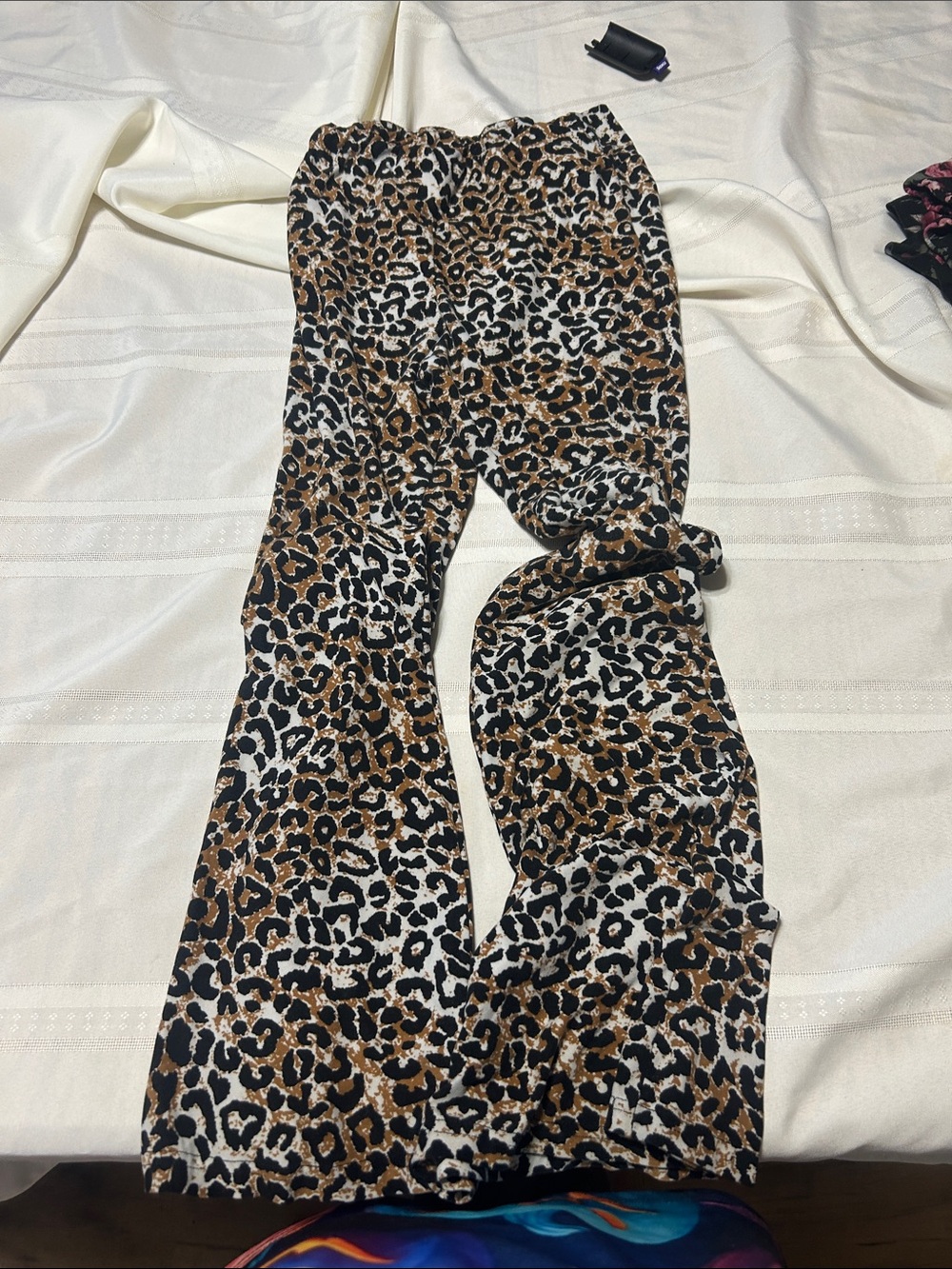 No Boundaries Leopard Print Boot-Cut Pants - Brown/Black/White